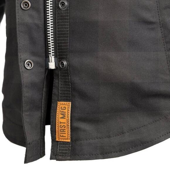 First Manufacturing Women's Sophia  Armored Moto Riding Flannel Zip Up Shirt - Picture 4 of 9